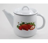 Эмалированный чайник СТАЛЬЭМАЛЬ 1.0 л, клубника садовая ПС8438