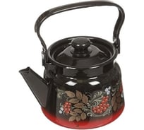 Эмалированный чайник Сибирские товары 2.3 л, красно-черный ТБ1594