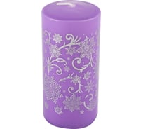 Свеча Волшебная страна Deco Christmas С Новым годом! 56x120 серебро на сиреневом 103437