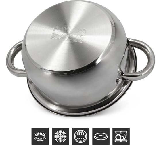 Кастрюля Pomi d'Oro с крышкой 18 см, 2,2 л P595724 Laura