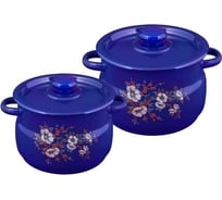 Эмалированный набор посуды Сибирские товары кобальт ПС7782