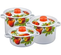 Эмалированный набор Сибирские товары 16 дары лета, 3 предмета ТБ2588