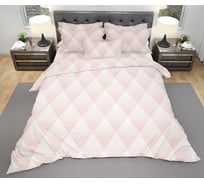 Комплект постельного белья Ночь Нежна Евро ромбы, розовый, бязь КТ3242