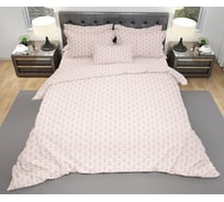 Комплект постельного белья Ночь Нежна Геометрия семейный, розовый КТ3245