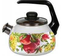 Чайник Vitrosse Granada эмалированный, сферический со свистком 3.0 л белоснежный ТП8004