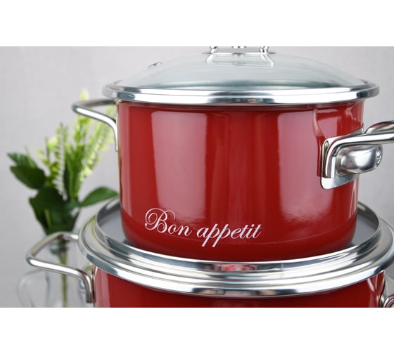 Набор эмалированных кастрюль Vitrosse Bon appetit 3 предмета 03 ХП6811