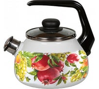 Чайник Vitrosse Granada эмалированный, сферический со свистком 2.0 л белоснежный ТП8003