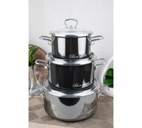 Набор эмалированной посуды Vitrosse Bon appetit 03, 3 предмета мокрый асфальт ХП8303