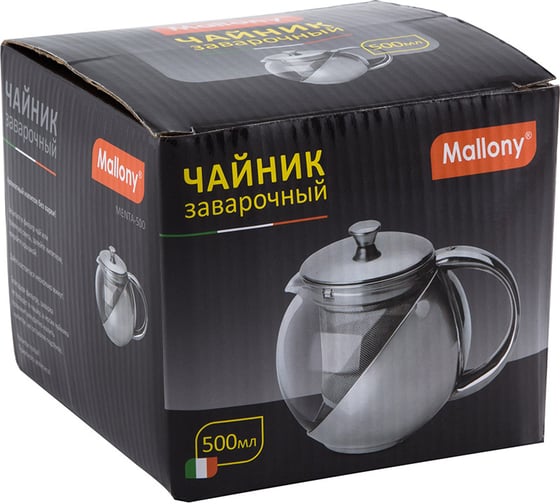 Заварочный чайник Mallony MENTA-500 объем: 500 мл корпус/фильтр из нержавеющей стали 910109
