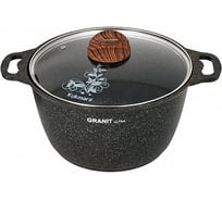 Кастрюля Kukmara линия Granit ultra original 6 л со стеклянной крышкой антипригарное покрытие ТП9313
