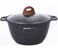 Кастрюля Kukmara линия Granit ultra blue 3 л со стеклянной крышкой антипригарное покрытие ПД9559