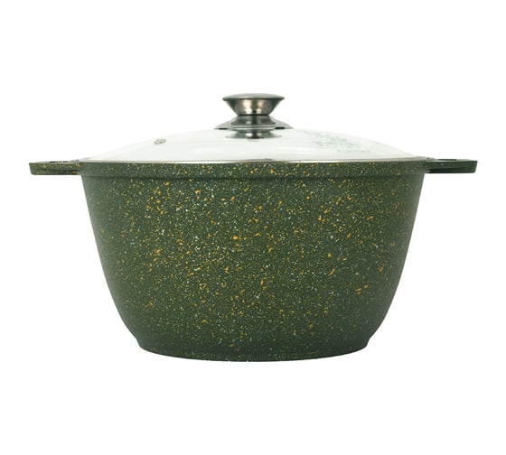 Кастрюля Kukmara линия Trendy stryle malachite 4 л со стеклянной крышкой антипригарное покрытие ТП9329