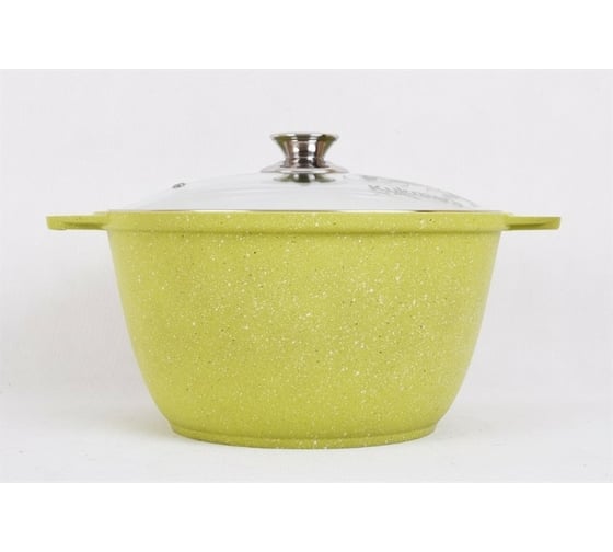 Кастрюля Kukmara линия Trendy style lime 4 л со стеклянной крышкой антипригарное покрытие ТП196