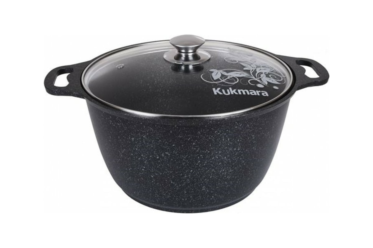 Кастрюля Kukmara линия Marble Induction 4 л со стеклянной крышкой ...