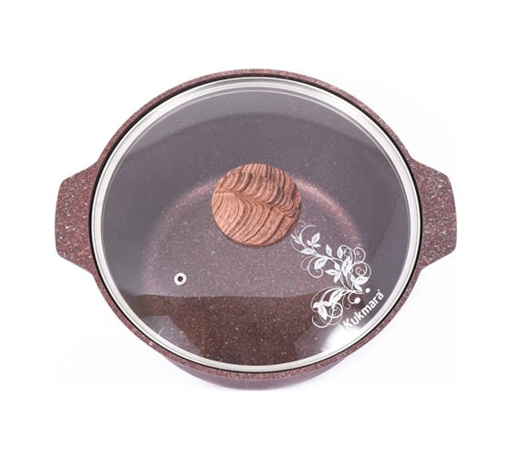 Кастрюля-жаровня Kukmara линия Granit ultra red 5 л со стеклянной крышкой антипригарное покрытие ТП9317