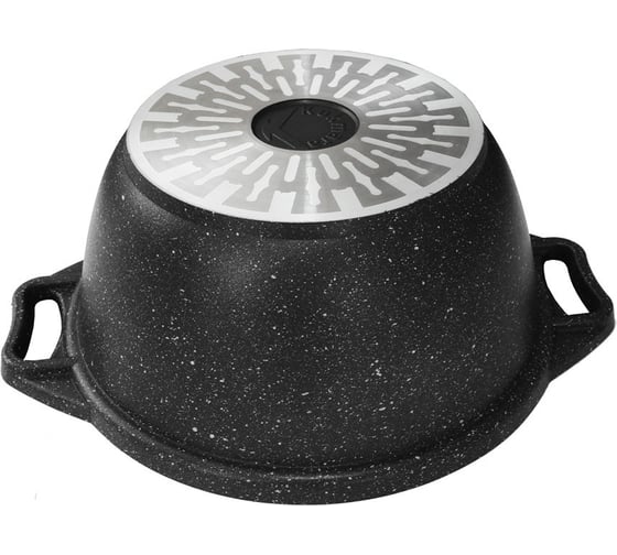 Кастрюля Kukmara линия Marble Induction 2 л со стеклянной крышкой антипригарное покрытие темный мрамор ПД6977