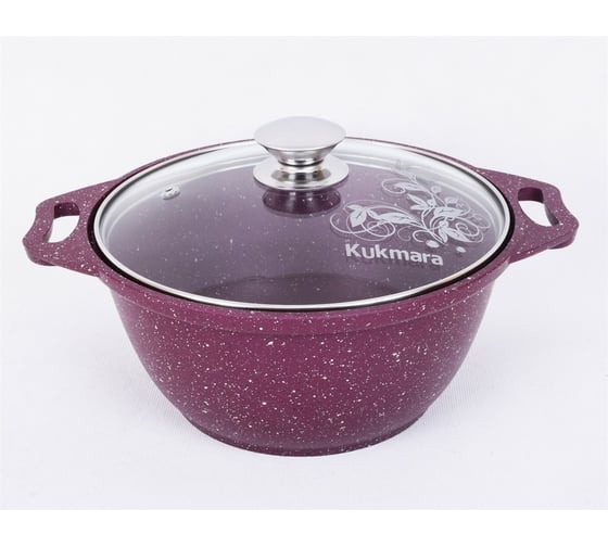 Кастрюля Kukmara Trendy style 2 л со стеклянной крышкой антипригарное покрытие ПС6728
