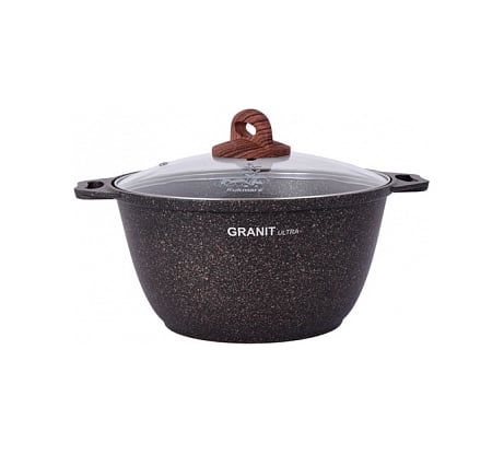 Кастрюля Kukmara линия Granit ultra original 4 л со стеклянной крышкой антипригарное покрытие ТП9312 кго42а