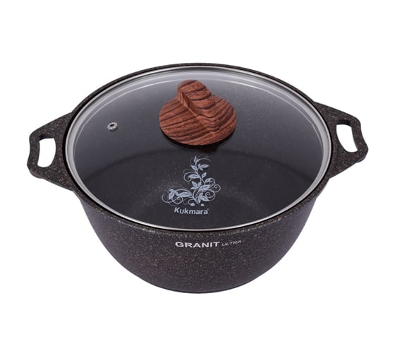 Кастрюля Kukmara линия Granit ultra original 4 л со стеклянной крышкой антипригарное покрытие ТП9312 кго42а