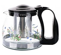 Заварочный чайник BONJART 700 мл, жаропрочное стекло, деколь, металлический фильтр ТП9893