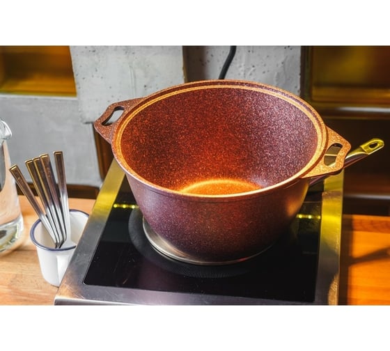 Кастрюля Kukmara линия Granit ultra red 3 л со стеклянной крышкой антипригарное покрытие ПД8031
