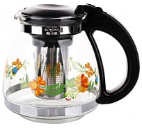 Заварочный чайник BONJART 1500 мл, жаропрочное стекло, деколь, металлический фильтр ТП9904