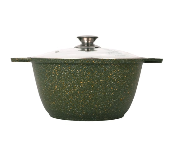 Кастрюля Kukmara линия Trendy style malachite 2 л со стеклянной крышкой антипригарное покрытие ТП9327