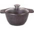 Кастрюля Kukmara 1 л со стеклянной крышкой антипригарное покрытие кофейный мрамор ХП1709 1