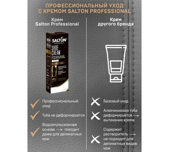 Крем для обуви SALTON PROF в тубе 75 мл белый 12 0007/024