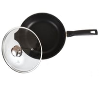 Сковорода Kukmara со съемной ручкой стеклянной крышкой антипригарное покрытие литой алюминий ПС2835