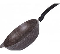 Сковорода Kukmara со съемной ручкой стеклянной крышкой антипригарное покрытие кофейный мрамор ПС5504