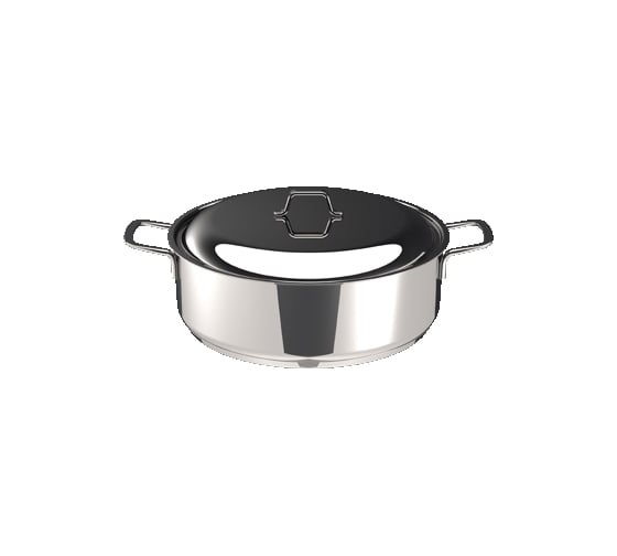 Сотейник Kukmara линия Ideal из нержавеющей стали с крышкой 28 см ПС9983