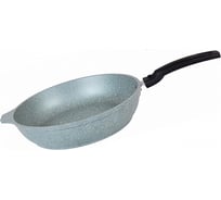 Сковорода Kukmara со съемной ручкой стеклянной крышкой антипригарное покрытие фисташковый мрамор ПС5508