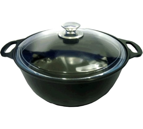 Кастрюля-жаровня Kukmara 4 л со стеклянной крышкой антипригарное покрытие литой алюминий ПС2849