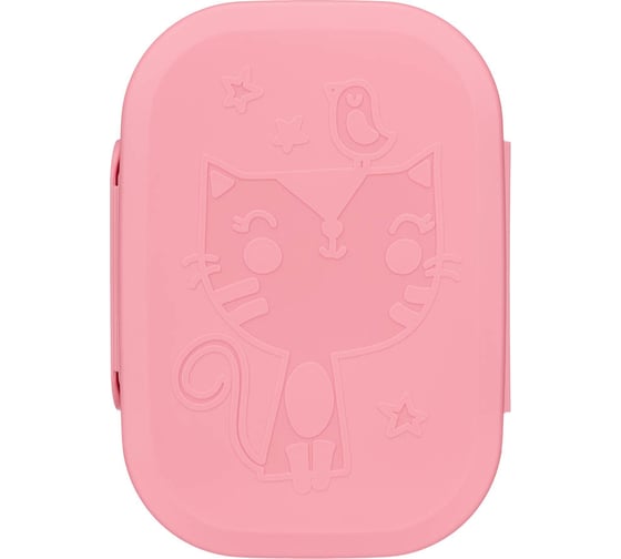 Ланч-бокс Phibo КОТИК 180x130x50 мм, 0,98 л розовый 431316405