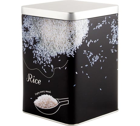 Металлическая банка Mallony с крышкой квадратная объем 1000 мл дизайн Рис 008619