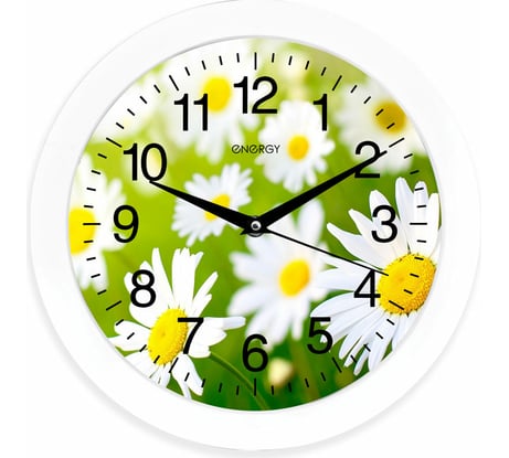 Кварцевые настенные часы Energy модель ЕС-98 ромашки 009471