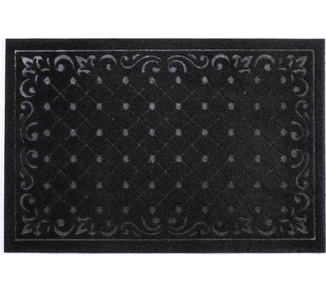 Влаговпитывающий коврик In'Loran ХОЛЛ с тиснением 60x90 см черный 130-696