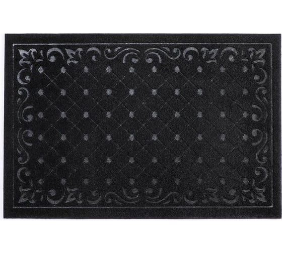 Влаговпитывающий коврик In'Loran ХОЛЛ с тиснением 60x90 см черный 130-696 1