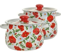 Эмалированный набор Сибирские товары 10 Маки сибирские 2 предмета ТБ2574