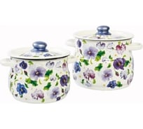 Эмалированный набор Сибирские товары 10 Анютины глазки 2 предмета ДП9869