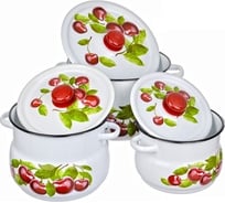 Эмалированный набор Сибирские товары 11 Вишневый сад 3 предмета ТБ2583