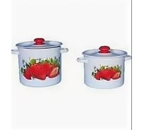 Эмалированный набор посуды Сибирские товары Клубника садовая 10 2 предмета ТБ3951