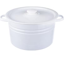 Эмалированная кастрюля Сибирские товары цилиндрическая, 8.0 л, светлая, с пластиковой кнопкой ТП3354