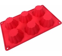 Силиконовая форма для выпечки маффинов КОШКИН ДОМ 6 ячеек, 29x17.4x3.6 см 50-11-004