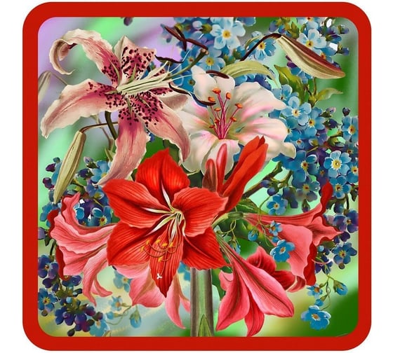 Прихватка МУЛЬТИДОМ Купеческие Цветы 17х17 см 8 дизайнов L22-102 1