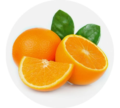 Круглая разделочная доска МУЛЬТИДОМ Апельсин стекло диаметр 20 см VL48-40