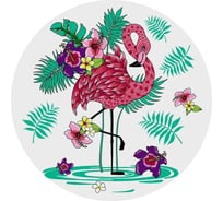 Разделочная доска МУЛЬТИДОМ Фламинго подставка под горячее диаметр 20 см VL48-44