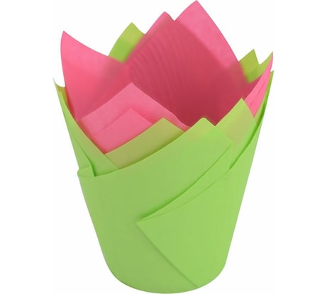 Бумажная форма для выпечки МУЛЬТИДОМ Тюльпан набор 25 шт диаметр 8 см, высота 8 см МТ8-98
