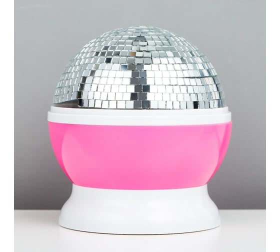 Ночник RISALUX "Диско" LED бело-розовый 11,5х11х14 см 5091645
